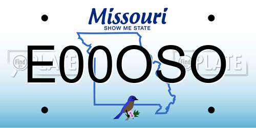 E00OSO Missouri License Plate