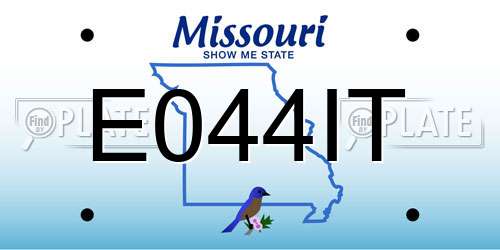 E044IT Missouri License Plate