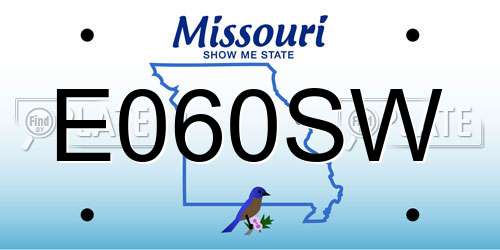 E060SW Missouri License Plate