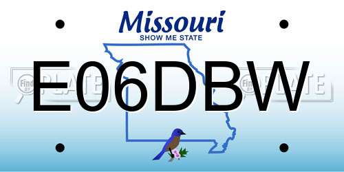 E06DBW Missouri License Plate