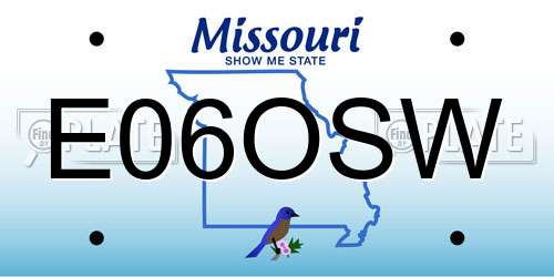 E06OSW Missouri License Plate