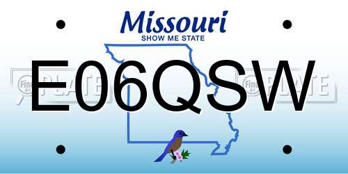 E06QSW Missouri License Plate