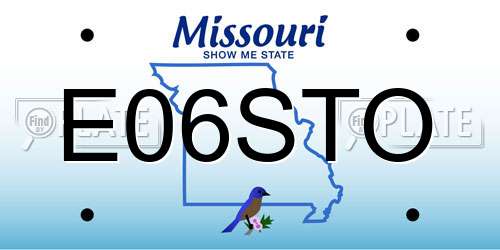 E06STO Missouri License Plate
