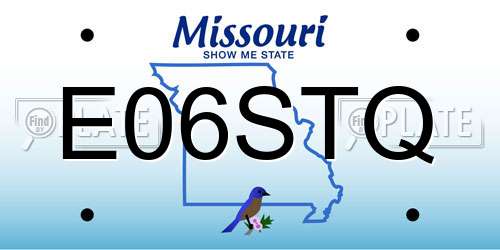 E06STQ Missouri License Plate