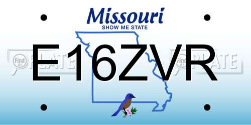 E16ZVR Missouri License Plate