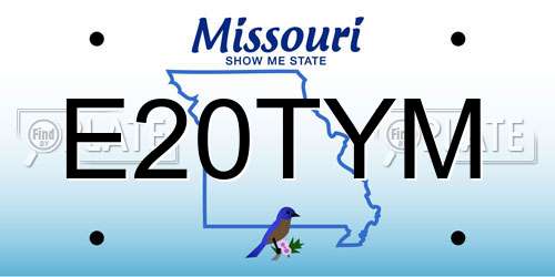 E20TYM Missouri License Plate