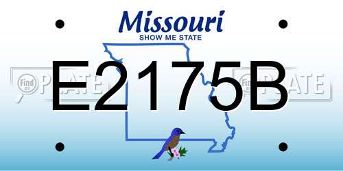 E2175B Missouri License Plate