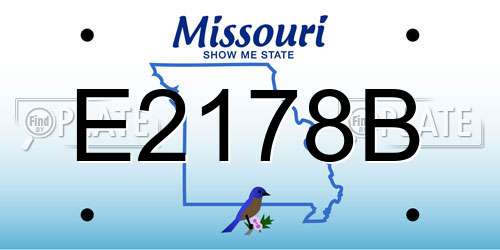 E2178B Missouri License Plate