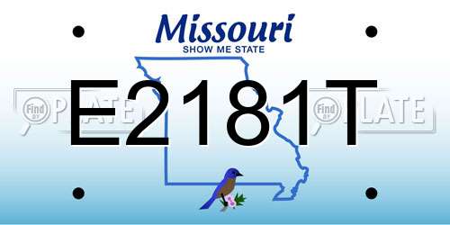 E2181T Missouri License Plate