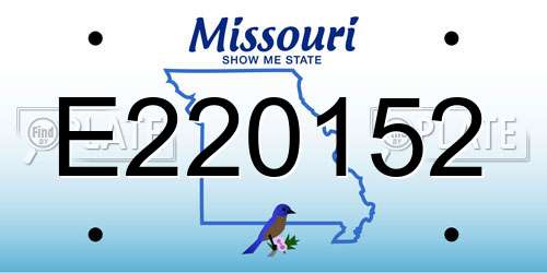 E220152 Missouri License Plate