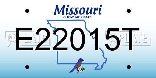 E22015T Missouri License Plate