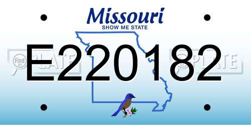 E220182 Missouri License Plate