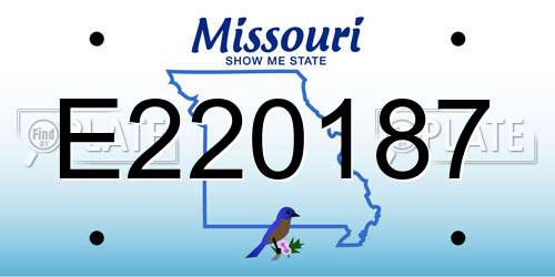 E220187 Missouri License Plate