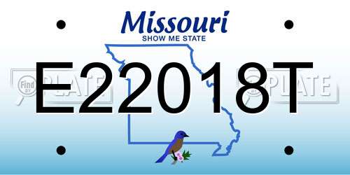E22018T Missouri License Plate