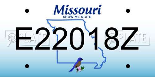 E22018Z Missouri License Plate