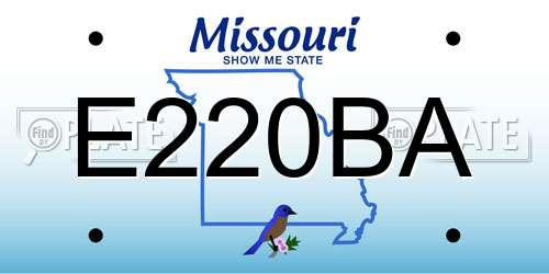 E220BA Missouri License Plate