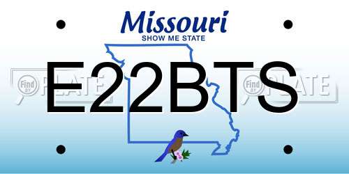 E22BTS Missouri License Plate
