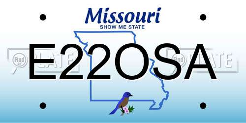 E22OSA Missouri License Plate