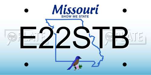 E22STB Missouri License Plate