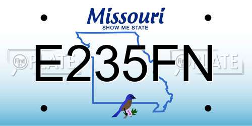 E235FN Missouri License Plate