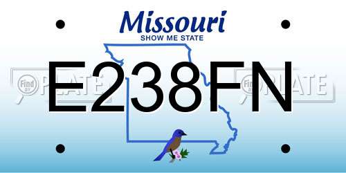 E238FN Missouri License Plate