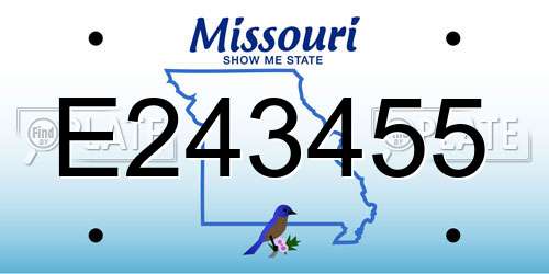 E243455 Missouri License Plate