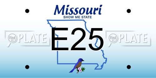 E25 Missouri License Plate
