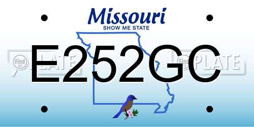 E252GC Missouri License Plate