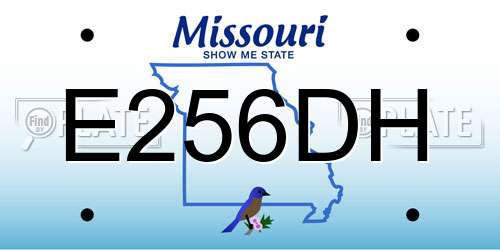 E256DH Missouri License Plate