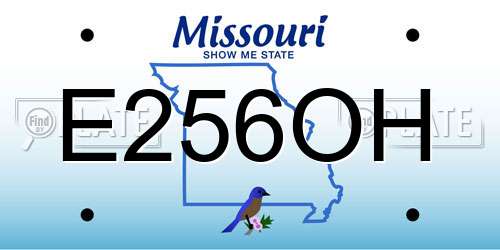 E256OH Missouri License Plate