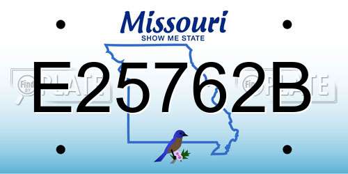 E25762B Missouri License Plate