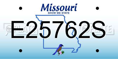 E25762S Missouri License Plate