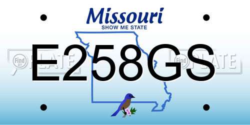 E258GS Missouri License Plate
