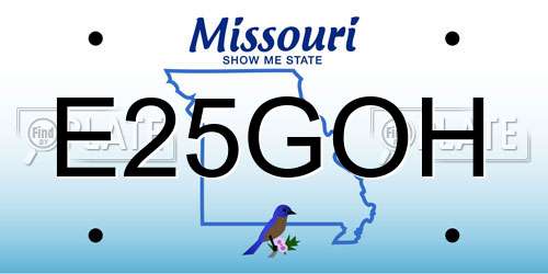 E25GOH Missouri License Plate