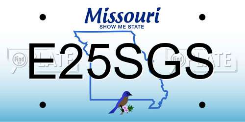 E25SGS Missouri License Plate