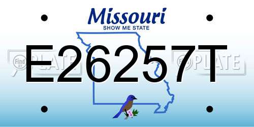 E26257T Missouri License Plate
