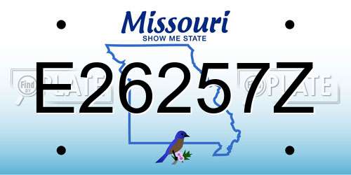 E26257Z Missouri License Plate