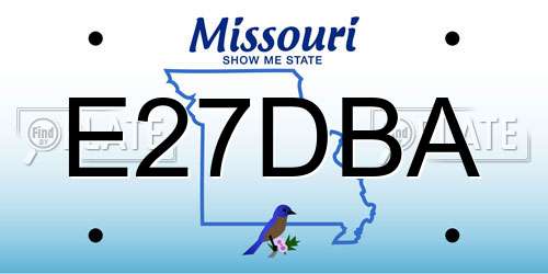 E27DBA Missouri License Plate