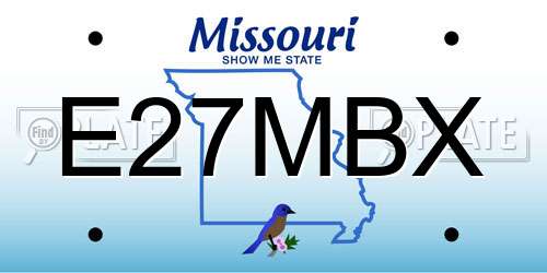 E27MBX Missouri License Plate