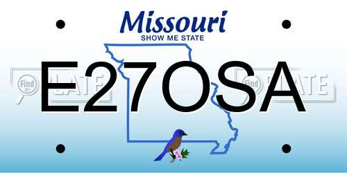 E27OSA Missouri License Plate