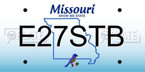 E27STB Missouri License Plate