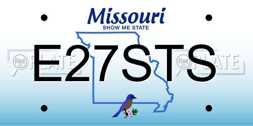 E27STS Missouri License Plate