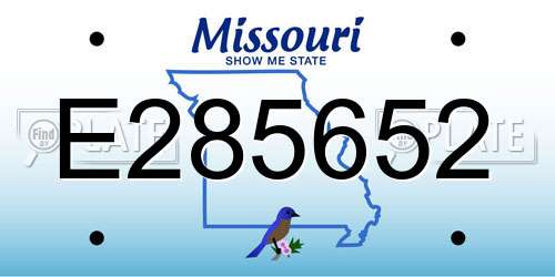 E285652 Missouri License Plate