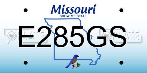 E285GS Missouri License Plate