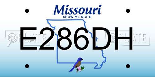 E286DH Missouri License Plate