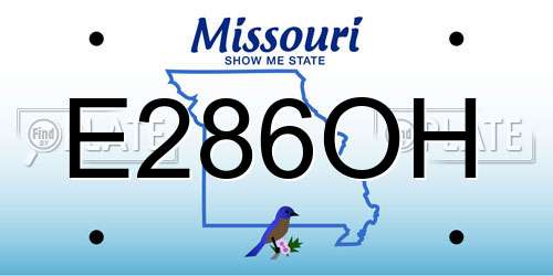 E286OH Missouri License Plate