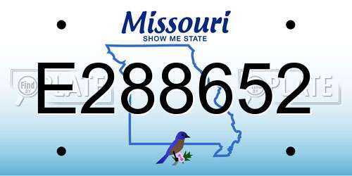 E288652 Missouri License Plate