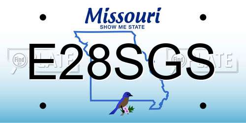 E28SGS Missouri License Plate