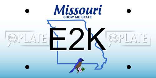 E2K Missouri License Plate
