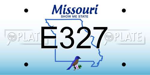 E327 Missouri License Plate